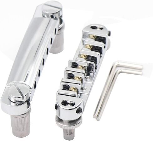 Guitar Roller Bridge with Studs, Allen Wrench Replacement Part for LP Style 6-String Electric Guitar Black in Saudi Arabia