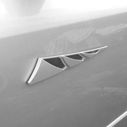 2PCS Hood Vents for Cars, Auto Decorative Air Flow Intake Scoop, Car Hood Simulation Air Vent Trim, Vehicle Bonnet Vent Sticker Cover, Universal Automotive Exterior Accessories (Plated) in Saudi Arabia