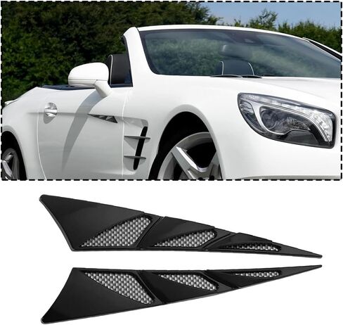 2PCS Hood Vents for Cars, Auto Decorative Air Flow Intake Scoop, Car Hood Simulation Air Vent Trim, Vehicle Bonnet Vent Sticker Cover, Universal Automotive Exterior Accessories (Plated) in Saudi Arabia