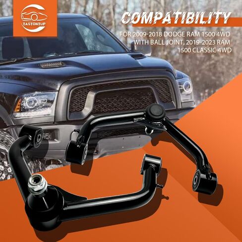 أذرع التحكم العلوية الأمامية 2-4 بوصة لـ 2009-2018 دودج رام 1500 4WD مع وصلة كروية، 2019-2023 رام 1500 كلاسيك 4WD، قطعتان للتكيف 2-4 بوصة طقم تعليق رفع ذراع تحكم قابل للتعديل in Kuwait