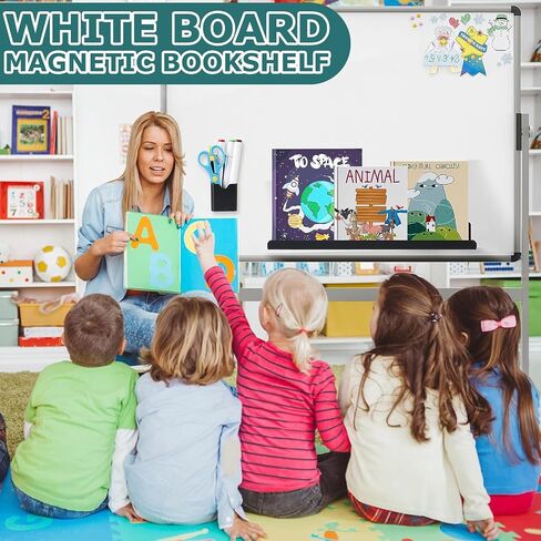 2pcs Magnetic Book Shelf for Whiteboard,Reusable Acrylic Magnetic Home Book Holder with Classroom,Book Display Shelf for Teacher Kids Office Color in Saudi Arabia