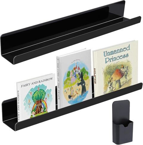 2pcs Magnetic Book Shelf for Whiteboard,Reusable Acrylic Magnetic Home Book Holder with Classroom,Book Display Shelf for Teacher Kids Office Color in Saudi Arabia