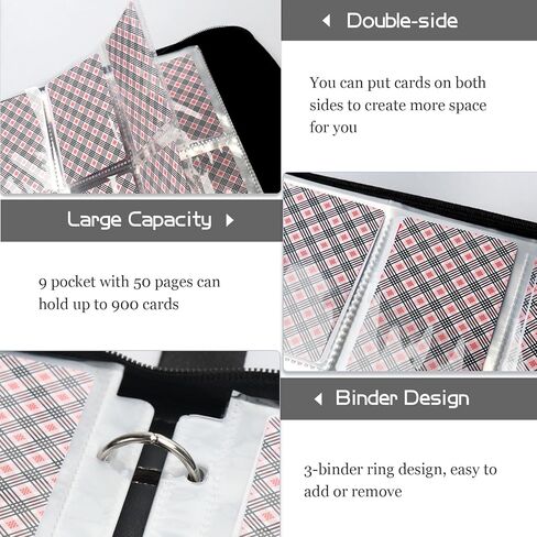 حافظة بطاقات تحتوي على 900 جيب، حافظة بطاقات تجارية مكونة من 9 جيوب، حافظة بطاقات مع 50 ورقة قابلة للإزالة، مجموعة بطاقات، منظم تخزين الألبوم للأولاد والبنات in Kuwait