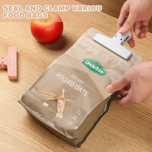 Magnetic Chip Clips, Heavy Duty Bag Clips for Food, Large Binder Clips, Magnets for Fridge and Whiteboard, Assorted Color, Plastic Seal Grip,3.9 x 2.4 Inch, 8 Pcs in Saudi Arabia