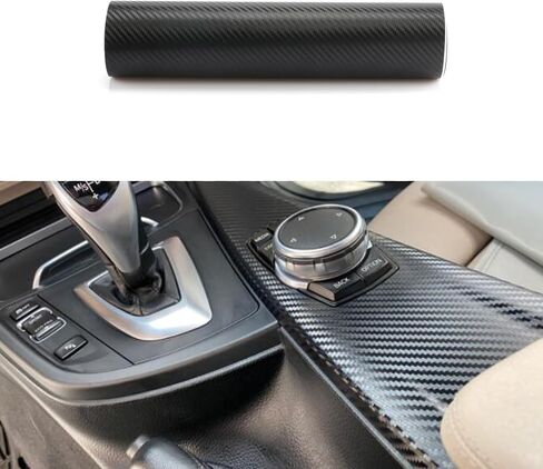 ملصق لاصق من الفينيل من ألياف الكربون باللون الأسود غير اللامع من SINGARO للجسم والداخلي (1FT X 5FT) in Kuwait