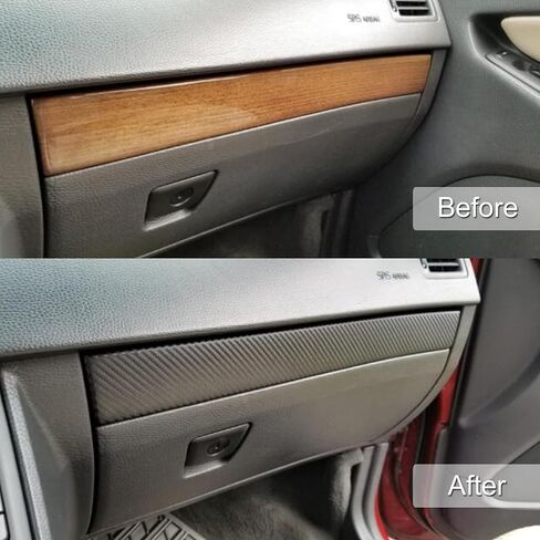 ملصق لاصق من الفينيل من ألياف الكربون باللون الأسود غير اللامع من SINGARO للجسم والداخلي (1FT X 5FT) in Kuwait