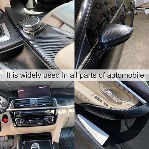 ملصق لاصق من الفينيل من ألياف الكربون باللون الأسود غير اللامع من SINGARO للجسم والداخلي (1FT X 5FT) in Kuwait