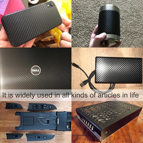 ملصق لاصق من الفينيل من ألياف الكربون باللون الأسود غير اللامع من SINGARO للجسم والداخلي (1FT X 5FT) in Kuwait