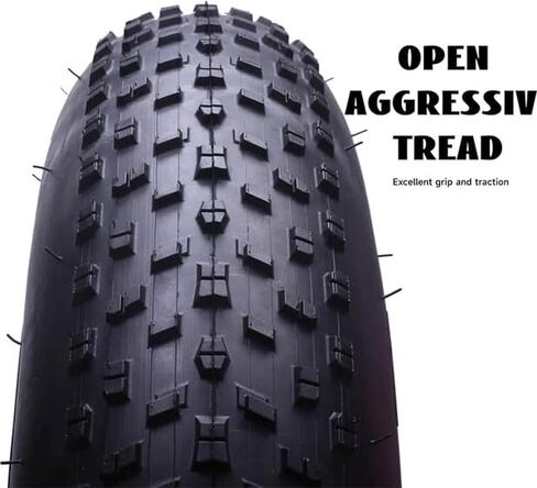 Fat Tire,20/26 x 4.0 inch Fat Bike Tire,Folding Bead Electric Bike Tires,Compatible Wide Mountain Snow Bicycle Electric Bike Off-Road Bike 3-Wheel Bikes in Kuwait