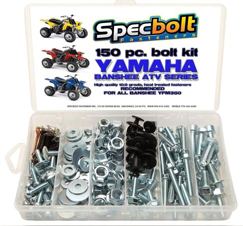 مجموعة بولت العلامة التجارية. يناسب جميع موديلات Yamaha Banshee YFM350 ATV (150 قطعة) صيانة للبلاستيك هيكل محرك عادم إطار مشعات المقعد in Saudi Arabia
