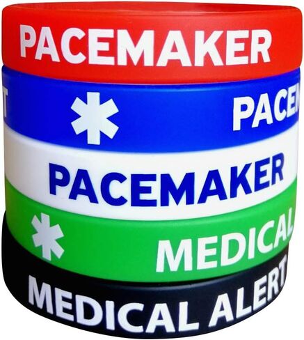 أساور سيليكون من PACEMAKER مقاس البالغين (5 عبوات) مقاس 7.8 بوصة للنساء والرجال in Kuwait