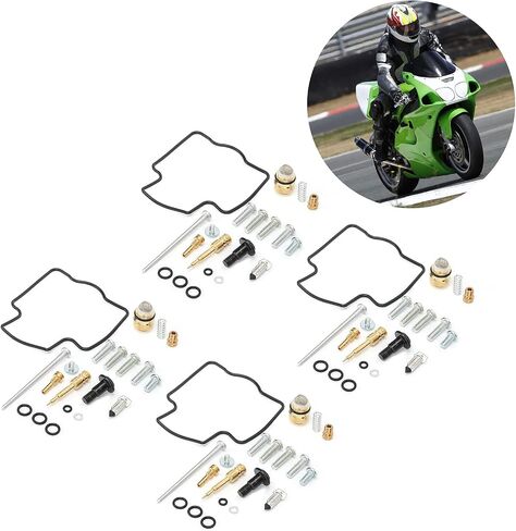 KIMISS 4 Set Motorcycle Carburetor Repair Kit, Carburetor Carb Rebuild Repair Set Replacement for ZX750 Ninja ZX7R 1996‑2003 in Saudi Arabia