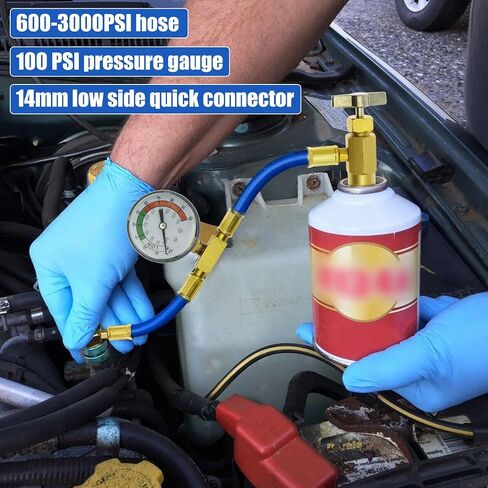Refrigerant Charge Hose Professional Self-Sealing Recharge Hose with Gauge and 1/2 Acme Thread Low Side Quick Coupler Stable Air Conditioner Recharging Hose for AC Refrigerant System in Saudi Arabia