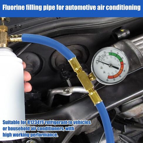 Refrigerant Charge Hose Professional Self-Sealing Recharge Hose with Gauge and 1/2 Acme Thread Low Side Quick Coupler Stable Air Conditioner Recharging Hose for AC Refrigerant System in Saudi Arabia