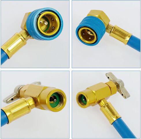 Refrigerant Charge Hose Professional Self-Sealing Recharge Hose with Gauge and 1/2 Acme Thread Low Side Quick Coupler Stable Air Conditioner Recharging Hose for AC Refrigerant System in Saudi Arabia