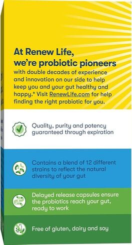 Renew Life Extra Care Probiotic Capsules, Daily Supplement Supports Immune, Digestive and Respiratory Health, L. Rhamnosus GG, Dairy, Soy and gluten-free, 30 Billion CFU, 30 Count in Kuwait