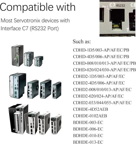 DB9 RS232 to RJ9 4P4C Serial Cable for Servotronix C7 CDHD 006 008 4D5 in Kuwait