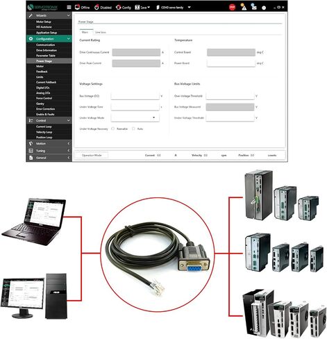 DB9 RS232 to RJ9 4P4C Serial Cable for Servotronix C7 CDHD 006 008 4D5 in Saudi Arabia