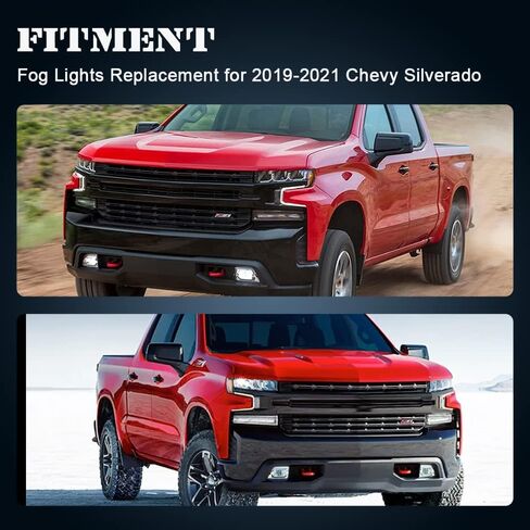 مجموعة مصابيح الضباب LED من BoardRoad مصابيح مصد القيادة مع أسلاك التبديل لـ 2019 2020 2021 Chevy Silverado 1500 2500HD 3500HD in Kuwait