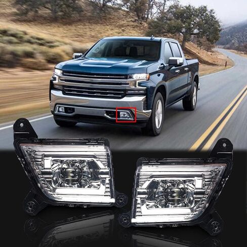 مجموعة مصابيح الضباب LED من BoardRoad مصابيح مصد القيادة مع أسلاك التبديل لـ 2019 2020 2021 Chevy Silverado 1500 2500HD 3500HD in Kuwait