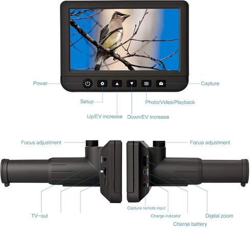 Digital Telescope Camera, 5 Inch LCD Display 50X Magnification 1080P Ultra HD Monocular Camera Monitor, for Bird Watching Hunting Outdoor (US Plug) in Saudi Arabia