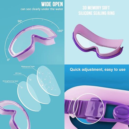 Kids Swim Goggles, 2 Pack Swim Goggles for Kids 6-14 Anti-Fog UV Protection Wide View Kids Swimming Goggles 4-7 in Saudi Arabia