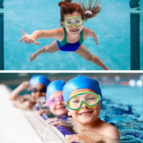 Kids Swim Goggles, 2 Pack Swim Goggles for Kids 6-14 Anti-Fog UV Protection Wide View Kids Swimming Goggles 4-7 in Saudi Arabia