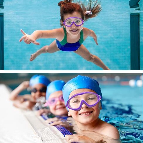 Kids Swim Goggles, 2 Pack Swim Goggles for Kids 6-14 Anti-Fog UV Protection Wide View Kids Swimming Goggles 4-7 in Saudi Arabia