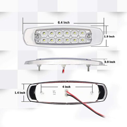 Meerkatt 6.4 Inch Fish Shape Side Marker Light Mix Clear Lens 5 Amber 5 Red Light 12 LED Surface Mount Marker Bulb RV Truck Universal Waterproof 12V DC 10 Pcs in Saudi Arabia
