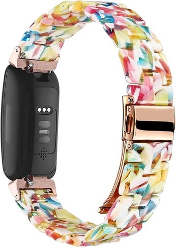 متوافق مع Fitbit Inspire 2 / Inspire HR/Inspire Band للنساء والفتيات، سوار ساعة بديل من الراتنج وحزام معصم قابل للتعديل لـ Fitbit Inspire 2 (أبيض فلورسنت) in Kuwait