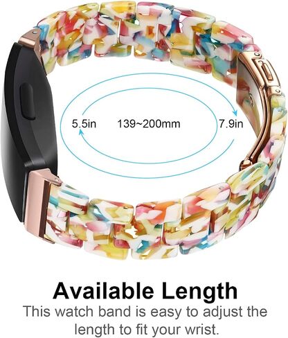 متوافق مع Fitbit Inspire 2 / Inspire HR/Inspire Band للنساء والفتيات، سوار ساعة بديل من الراتنج وحزام معصم قابل للتعديل لـ Fitbit Inspire 2 (أبيض فلورسنت) in Kuwait