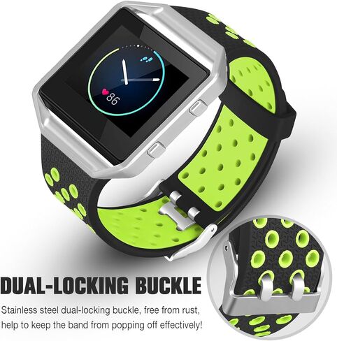 SKYLET متوافقة مع أساور Fitbit Blaze للرجال والنساء، أساور معصم رياضية بديلة من السيليكون الناعم المسامي مع إطار متوافق مع ساعة Fitbit Blaze الذكية in Kuwait