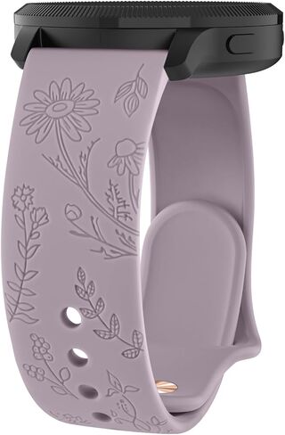 Meliya for Garmin Forerunner 245/245 Music Band, Forerunner 645/645 Music Band, Forerunner 55/158 Band, 20mm Flower Engraved Replacement Band for Vivoactive 5/Vivoactive 3/Vivomove/Venu Sq Band in Kuwait