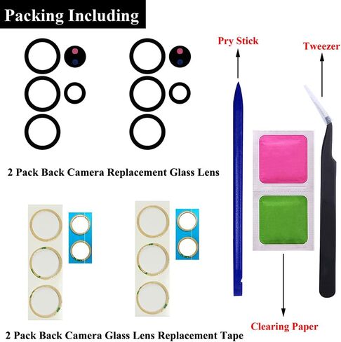 2 Pack Galaxy S23 Ultra Back Camera Glass Lens Replacement for Samsung Galaxy S23 Ultra 2023 SM-S918U Rear Camera Glass with Back Camera Frame S23Ultra 5G S918U S918V S918W Repair Part Tools in Saudi Arabia