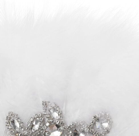 BABEYOND 1920s Marabou Feather Fan - مروحة يدوية عتيقة باقة ريش الزفاف وصيفات الشرف لحفل الزفاف (أبيض) in Saudi Arabia