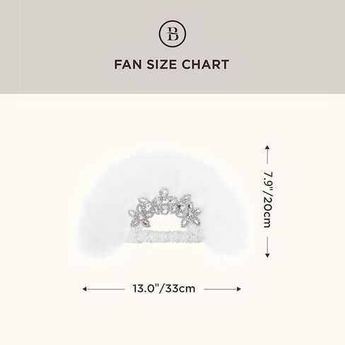 BABEYOND 1920s Marabou Feather Fan - مروحة يدوية عتيقة باقة ريش الزفاف وصيفات الشرف لحفل الزفاف (أبيض) in Saudi Arabia