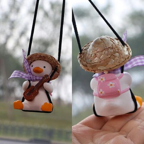 Super Cute Swing Duck car Decoration Accessories, car Rearview Mirror Pendant Rearview Mirror Decoration Ladies and Men car Decoration Accessories Rearview Mirror Decoration (Cola) in Kuwait