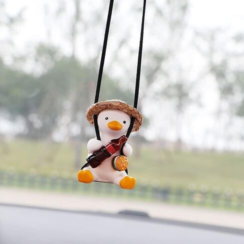 Super Cute Swing Duck car Decoration Accessories, car Rearview Mirror Pendant Rearview Mirror Decoration Ladies and Men car Decoration Accessories Rearview Mirror Decoration (Cola) in Kuwait