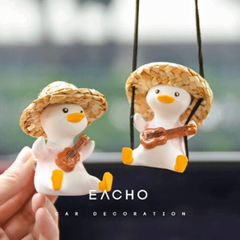 Super Cute Swing Duck car Decoration Accessories, car Rearview Mirror Pendant Rearview Mirror Decoration Ladies and Men car Decoration Accessories Rearview Mirror Decoration (Cola) in Kuwait