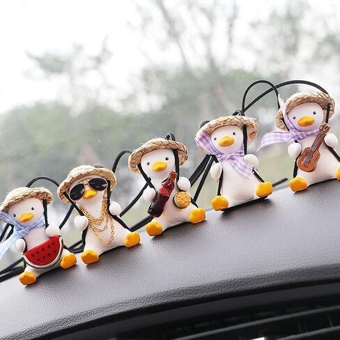 Super Cute Swing Duck car Decoration Accessories, car Rearview Mirror Pendant Rearview Mirror Decoration Ladies and Men car Decoration Accessories Rearview Mirror Decoration (Cola) in Kuwait