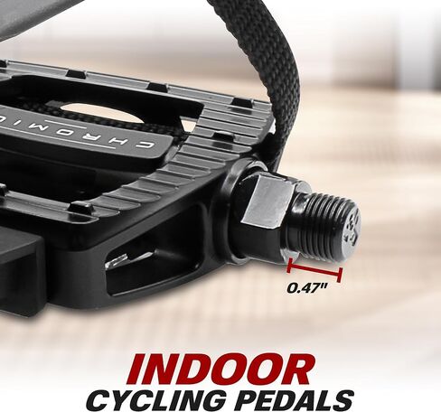 BV Bike Pedals Shimano SPD/Look Delta Compatible 9/16'' with Toe Clips - Peloton Pedals for Regular Shoes - Toe Cages for Peloton Bike - Exercise Bike Pedals - Universal Fit Bicycle Pedal in Saudi Arabia