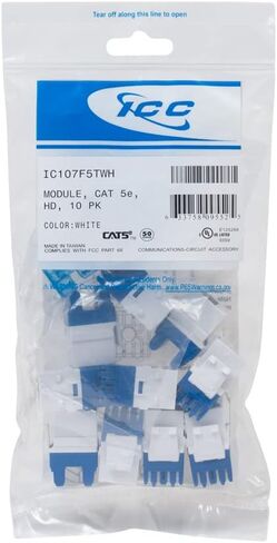 ICC CAT5e RJ45 Keystone Jack for HD Style, White, 10-Pack in Kuwait