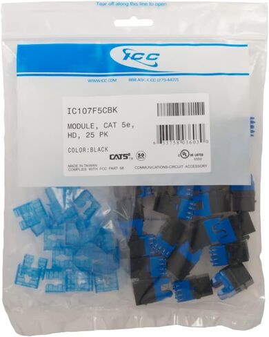 ICC CAT5e RJ45 Keystone Jack for HD Style, White, 10-Pack in Kuwait
