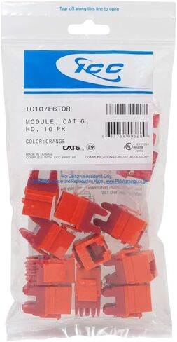 ICC CAT5e RJ45 Keystone Jack for HD Style, White, 10-Pack in Kuwait