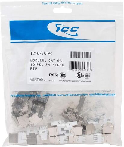 ICC CAT5e RJ45 Keystone Jack for HD Style, White, 10-Pack in Kuwait