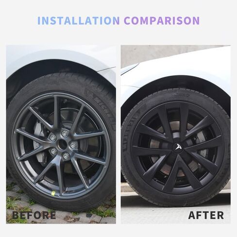 أغطية عجلات هوائية مقاس 18 بوصة لإطارات Tesla Model 3، أغطية محور بديلة لـ 2017-2022 Tesla Model 3 (مجموعة من 4، أسود غير لامع) in Kuwait