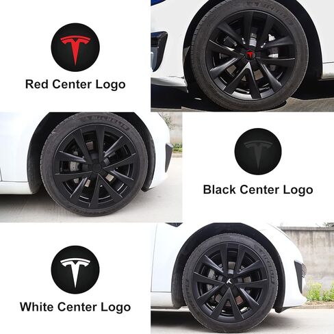 أغطية عجلات هوائية مقاس 18 بوصة لإطارات Tesla Model 3، أغطية محور بديلة لـ 2017-2022 Tesla Model 3 (مجموعة من 4، أسود غير لامع) in Kuwait