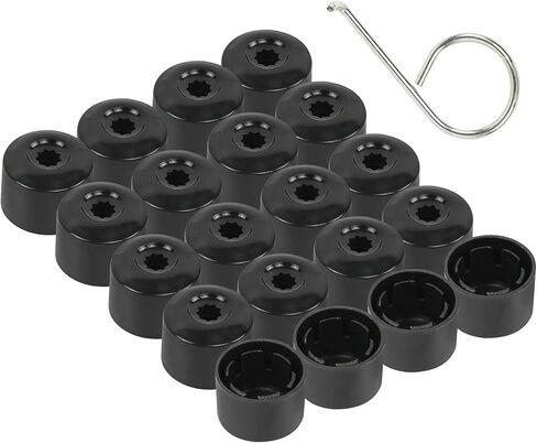 أغطية مسامير غطاء صامولة العجلة متوافقة مع VW Jetta Passat Golf Beetle 1K0 601 173 مع أداة إزالة سوداء (16 غطاء عادي + 4 أغطية من نوع القفل) in Kuwait