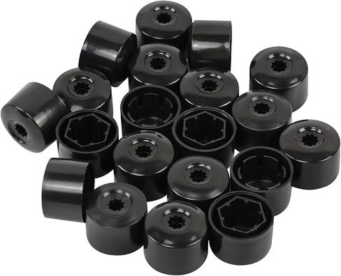 أغطية مسامير غطاء صامولة العجلة متوافقة مع VW Jetta Passat Golf Beetle 1K0 601 173 مع أداة إزالة سوداء (16 غطاء عادي + 4 أغطية من نوع القفل) in Kuwait