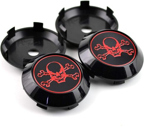 GTownWorks 67mm 2.64" Wheel Center Caps for TE37 19inch CE28N 16 17 18 19inch XXR 002.5 XXR 536 XXR 552 XXR 968 Center Hubcaps 4 Pack Black Skull Center Cover Replacement for Rim in Saudi Arabia